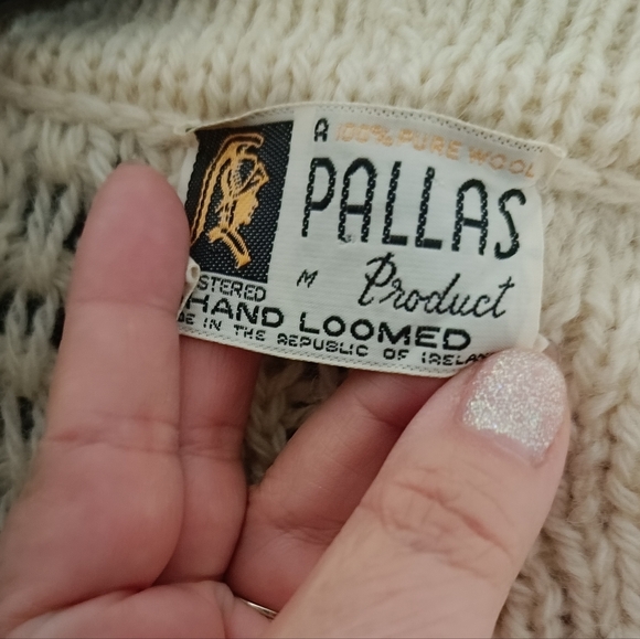 M🎄Pallas Irish Arran Wool Hand knit Cream Knit Cardigan Sweater - Picture 10 of 10